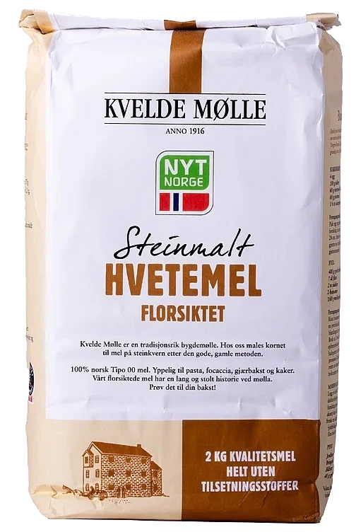Hvetemel Florsiktet 2kg Kvelde Mølle