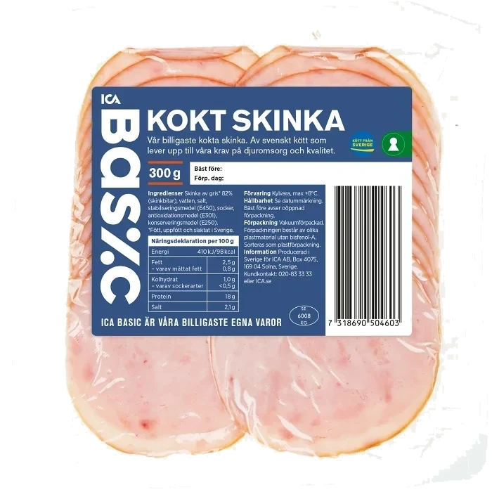 Kokt Skinka 300g ICA Basic
