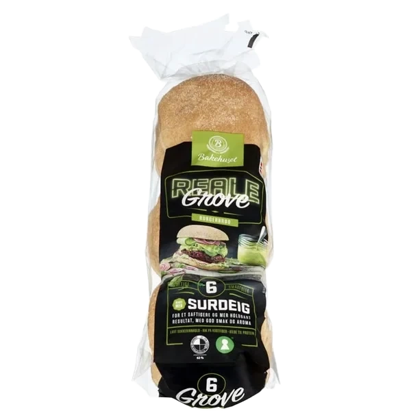 Burgerbrød Grove 6stk 480g Reale