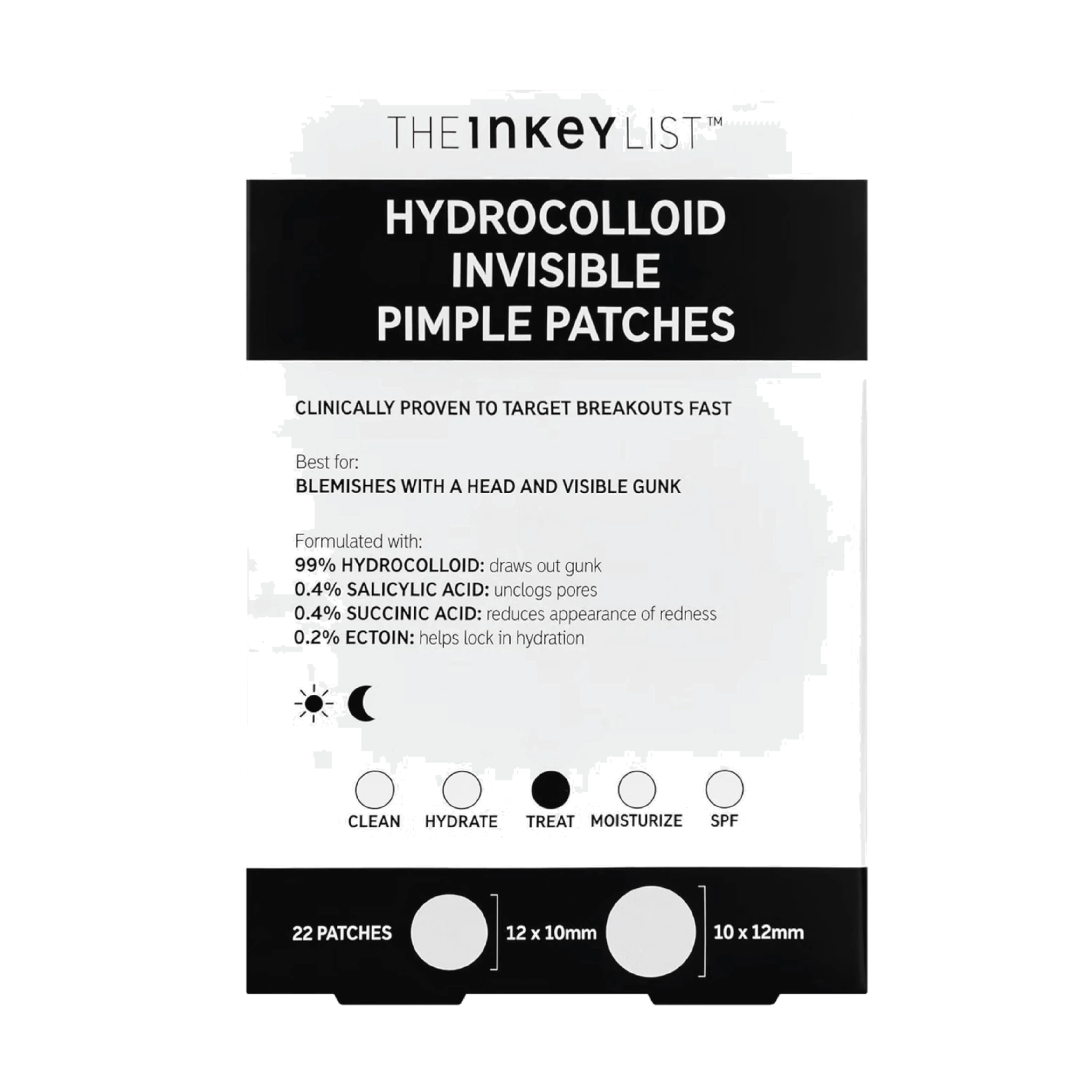 The Inkey List Hydrocolloid Invisible Pimple Patches, 22 stk.