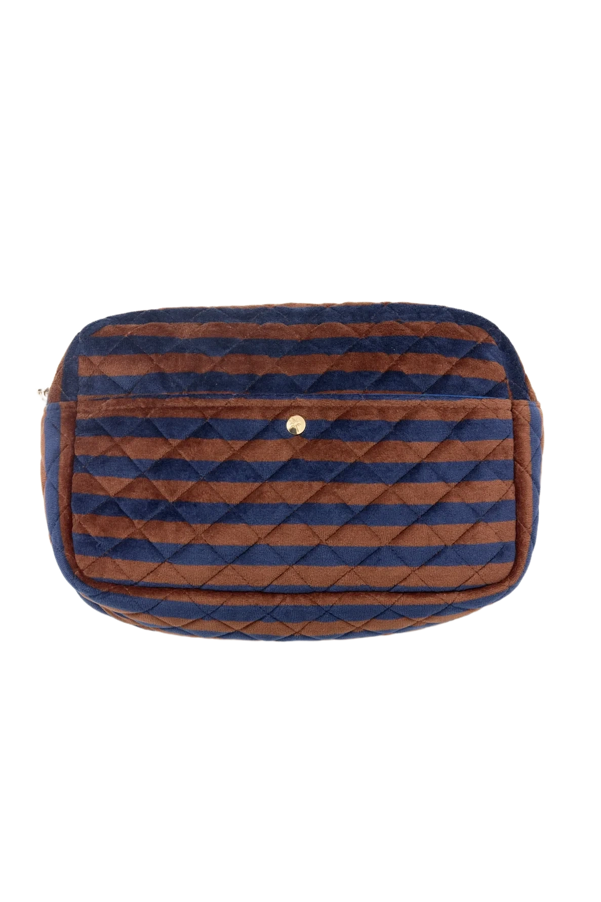 Fan Palm Beauty Bag Large Blues & Stripe Large