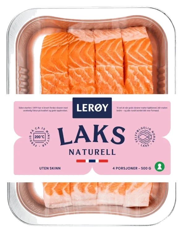 Laks Porsjon u/Skinn 4x125g Lerøy