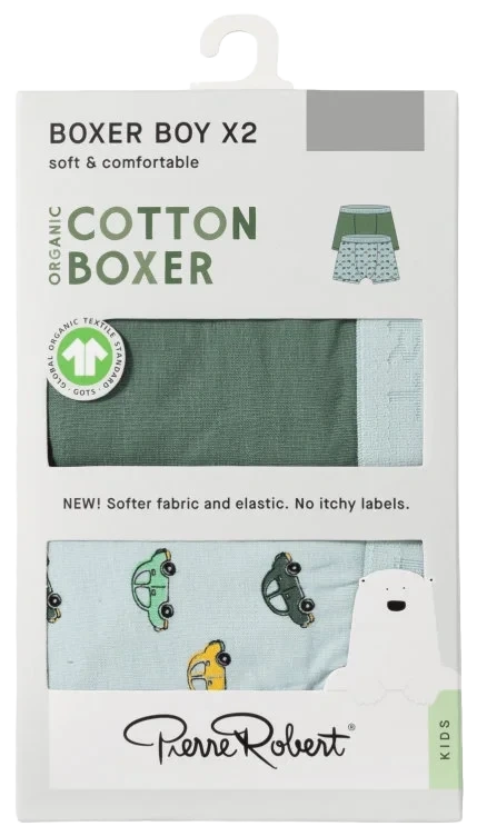 Boxer Cotton Boy Jadegreen-Skyblue 110-116