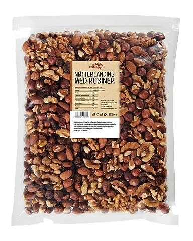 Nøtteblanding med rosiner 1kg