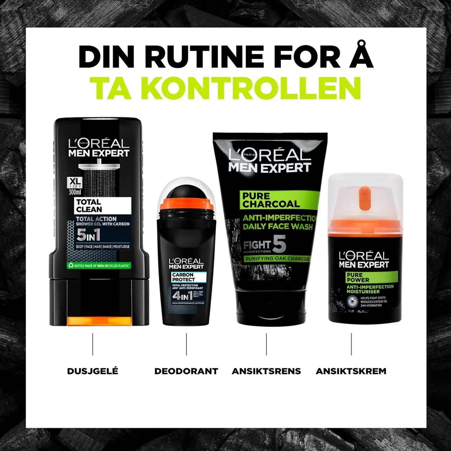 Men Expert Pure Charcoal Clean 100ml