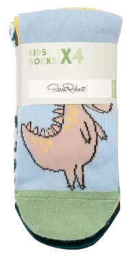 Pierre Robert Basic Socks X4 Dino/leo/stripe 25-28
