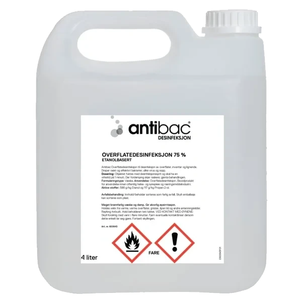 Desinfeksjon 75% Overflate 4l Antibac
