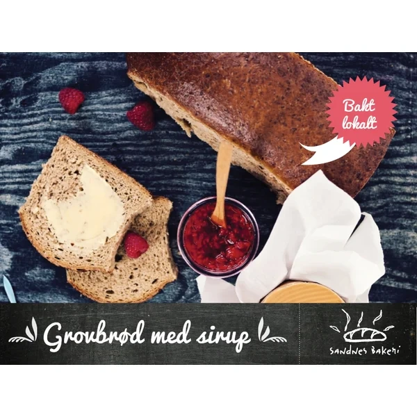 Grovbrød M/sirup Oppdelt Sandnes Bakeri