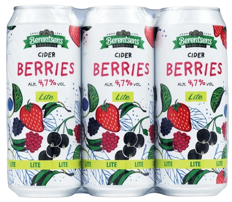 Berries Cider Lite 0,5lx6 boks Berentsens