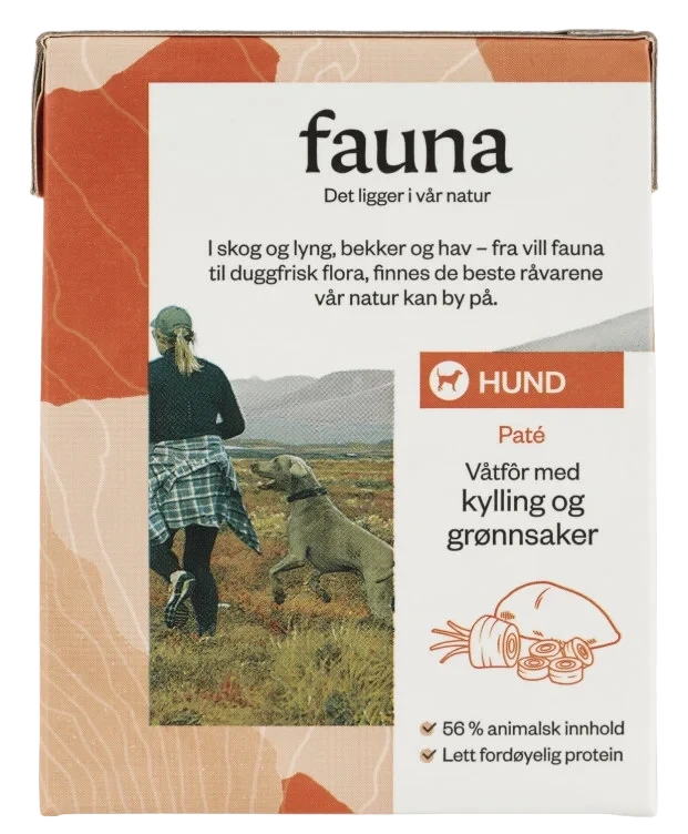Fauna Hund Våtfor Kylling&grønnsaker 375g