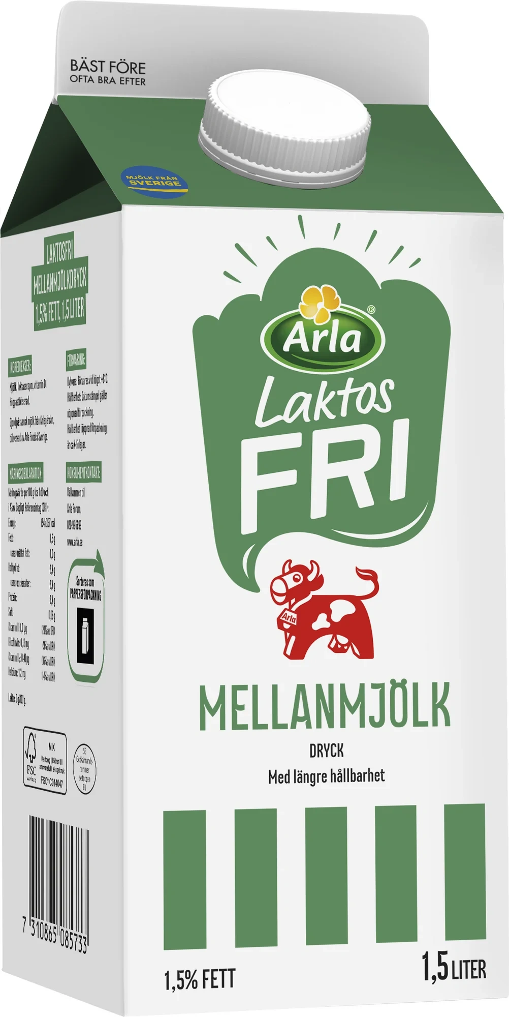 Laktosfri mellanmjölkdryck 1.5%