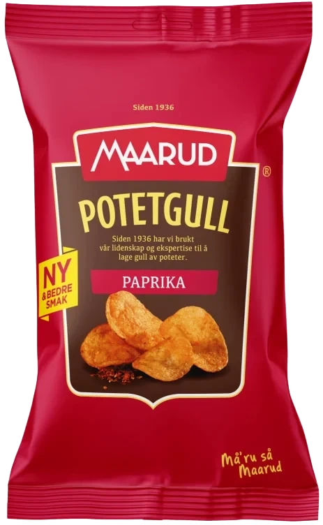 Potetgull Paprika 40g Maarud Kartong 20stk