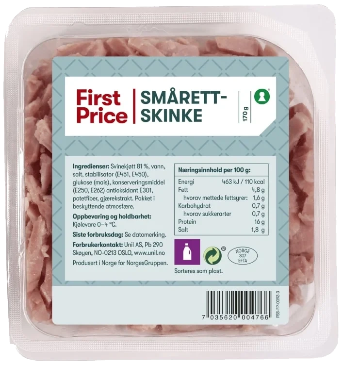Smårettskinke 170g First Price