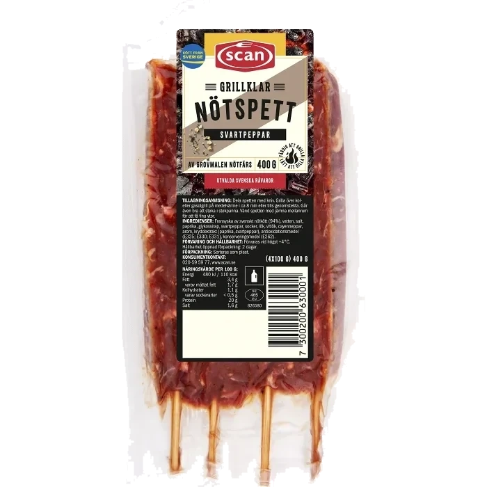 Nötspett Färsk Svartpeppar 400g Scan