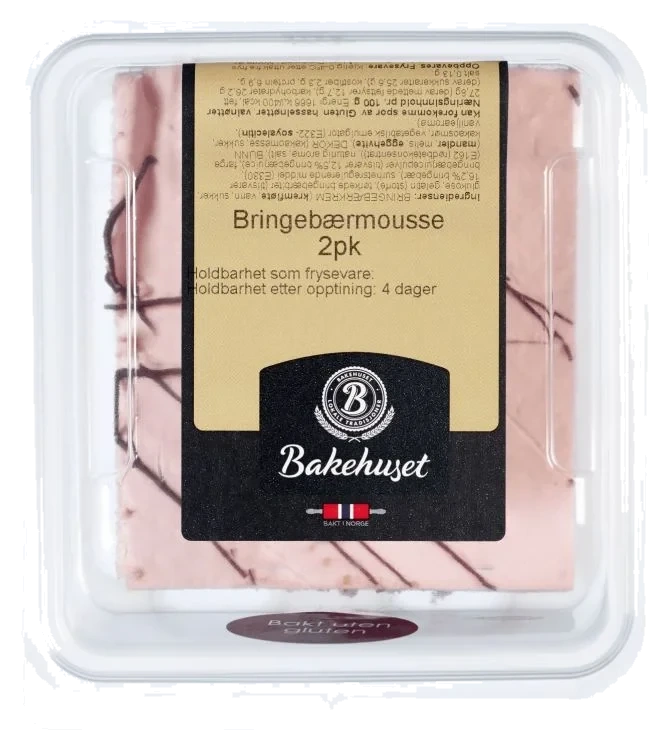 Bringebærmousse m/Mandelbunn 2pk 290g Bakehuset