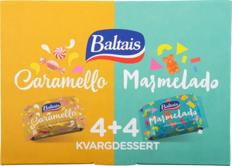 Kvarg Dessert Caramello&Marmelado 304g Baltais