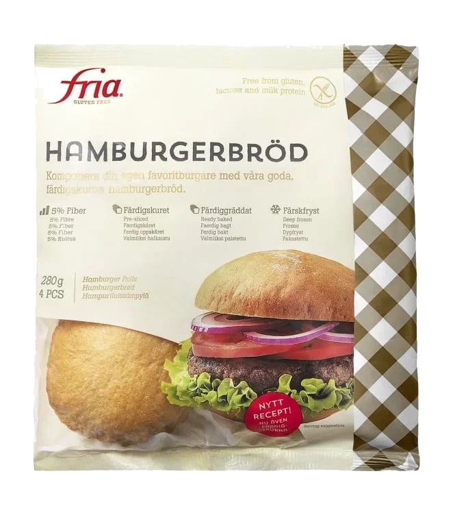 Hamburgerbrød glutenfri 280g Fria
