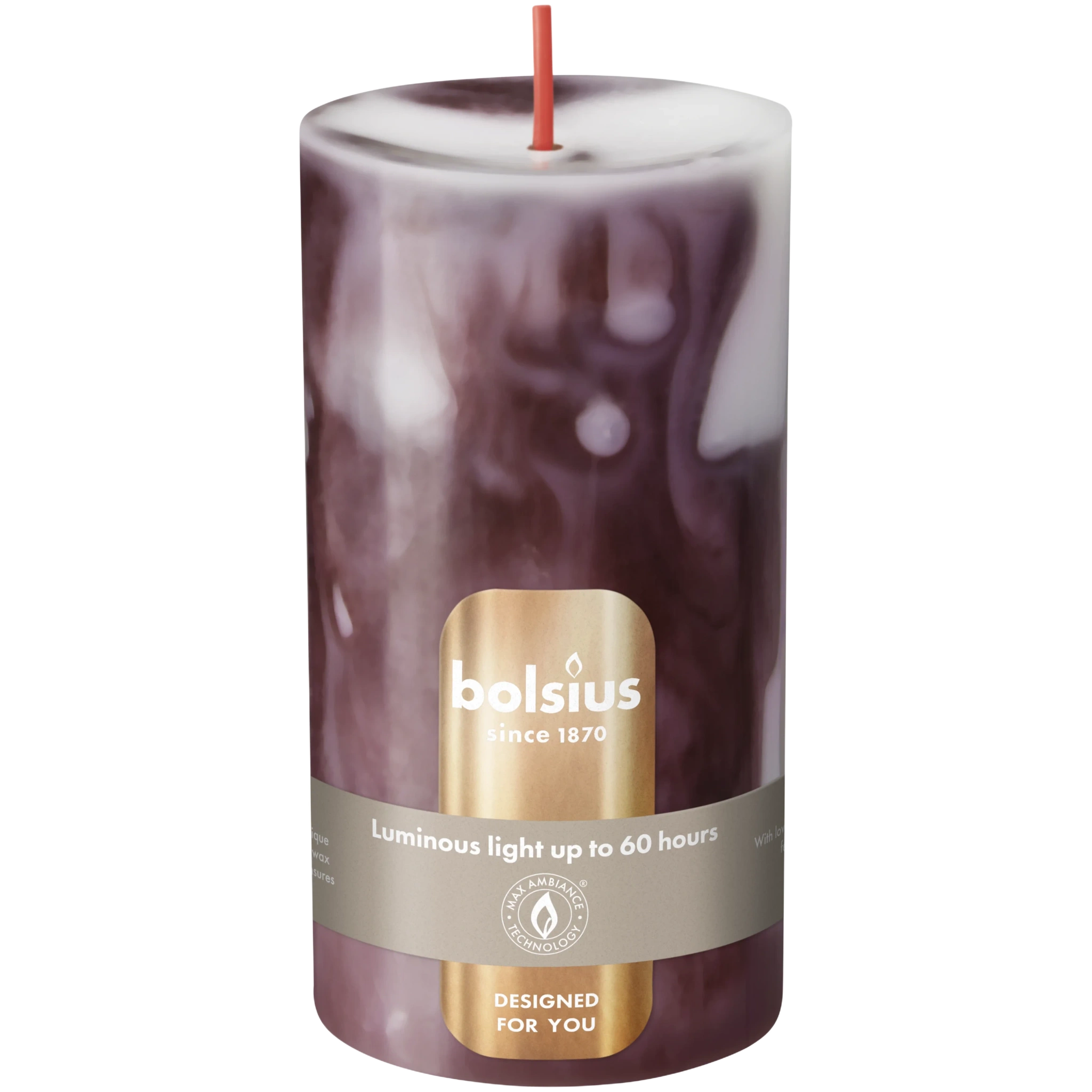 Blockljus Royal Burgundy 13 cm