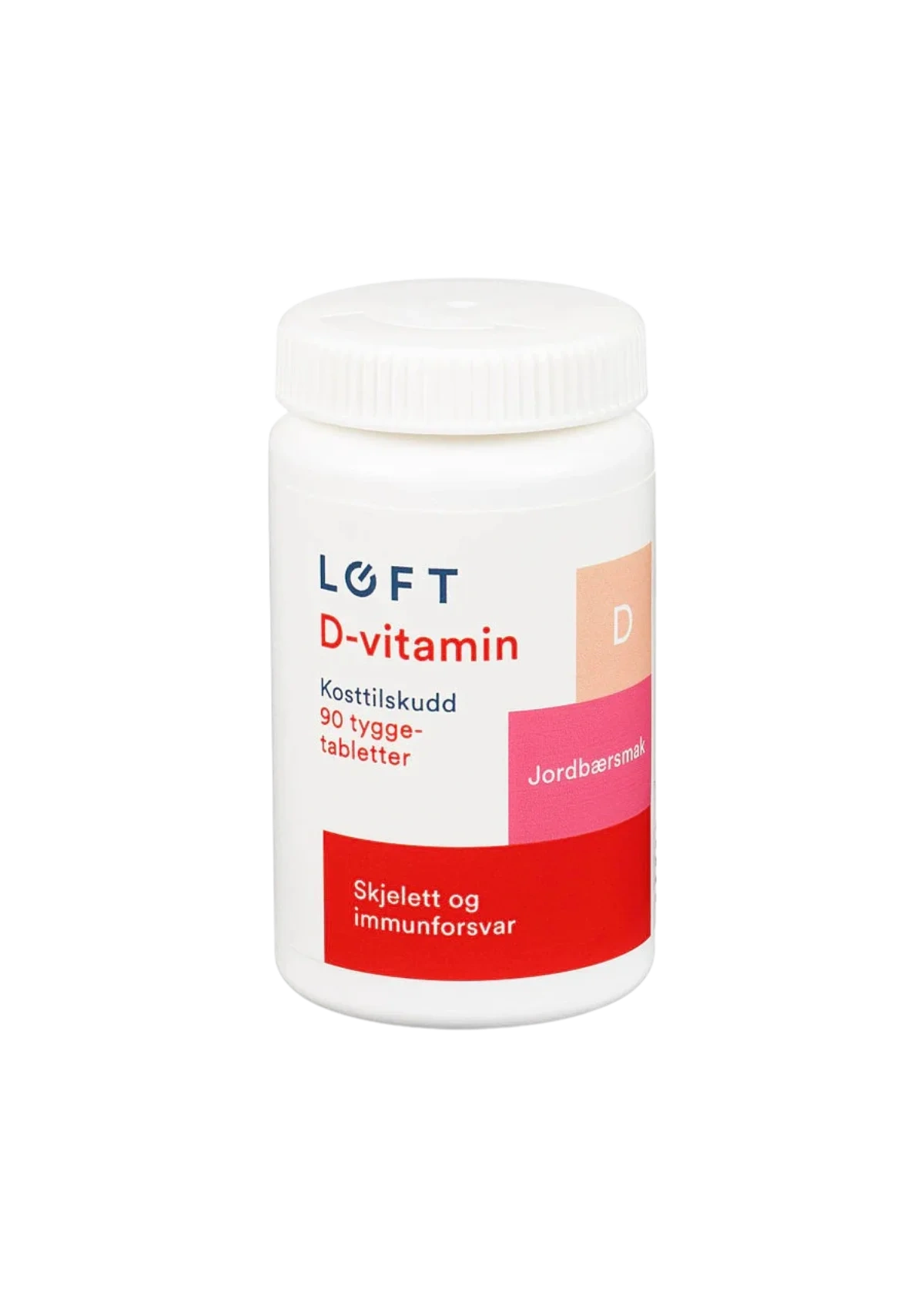 D-vitamin tyggetablett Jordbær 90stk