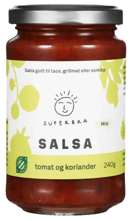 Salsa Mild Tomat&Kor. Økol 240g Superbra