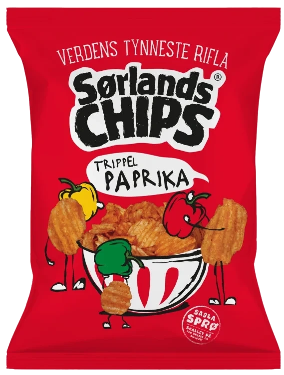 Sørlandschips Trippel Paprika 275g