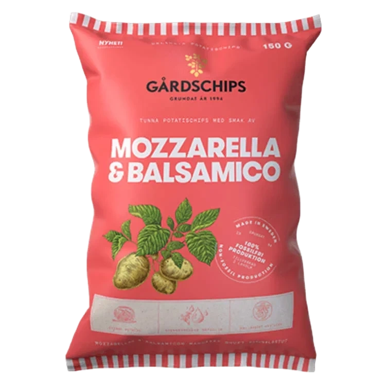 Potatischips med Mozzarella & Balsamico 150g Gårdschips