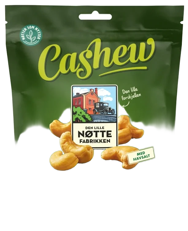 Cashewnøtter m/Havsalt 280g Dln