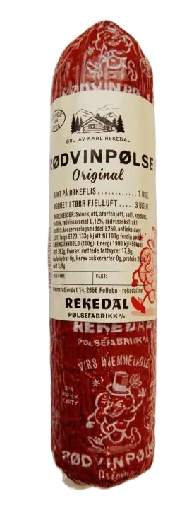 Rødvinspølse 275g Rekedal