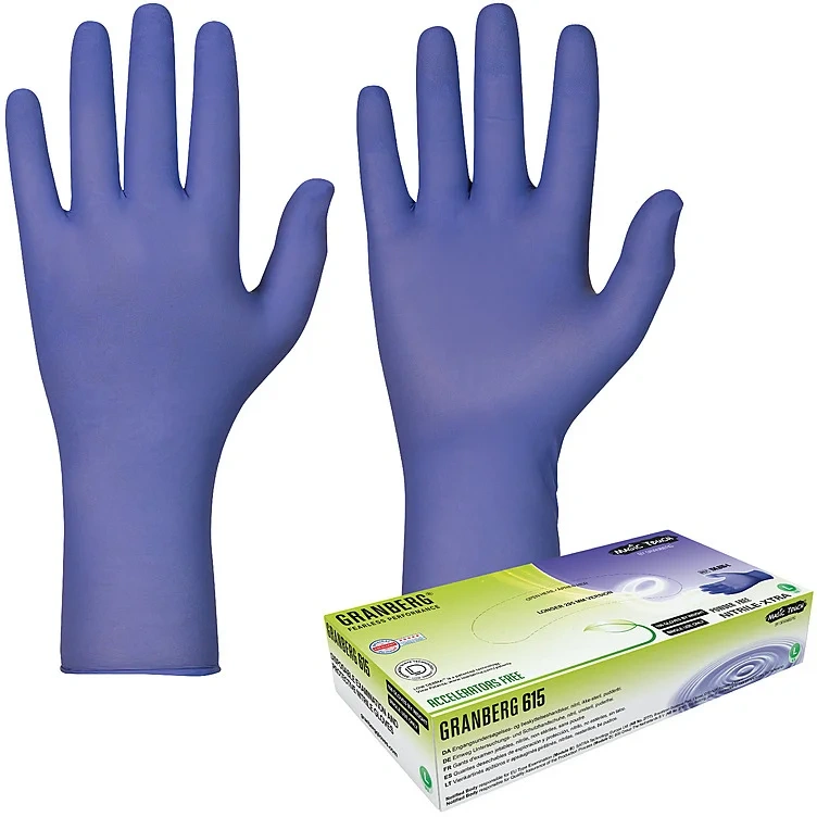 Engangshanske nitril akselratorfri blå xl 29,5cm 100stk