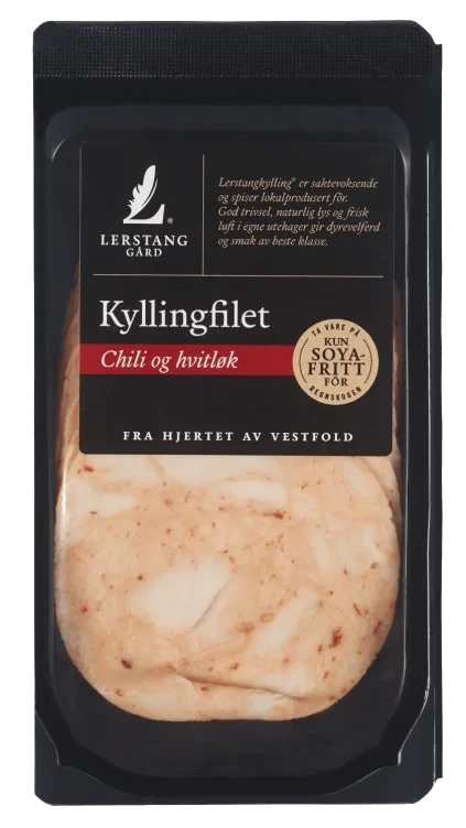 Kyllingfilet Chili skivet 100g Lerstang
