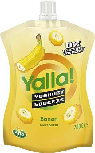 Yoghurt squeeze banan