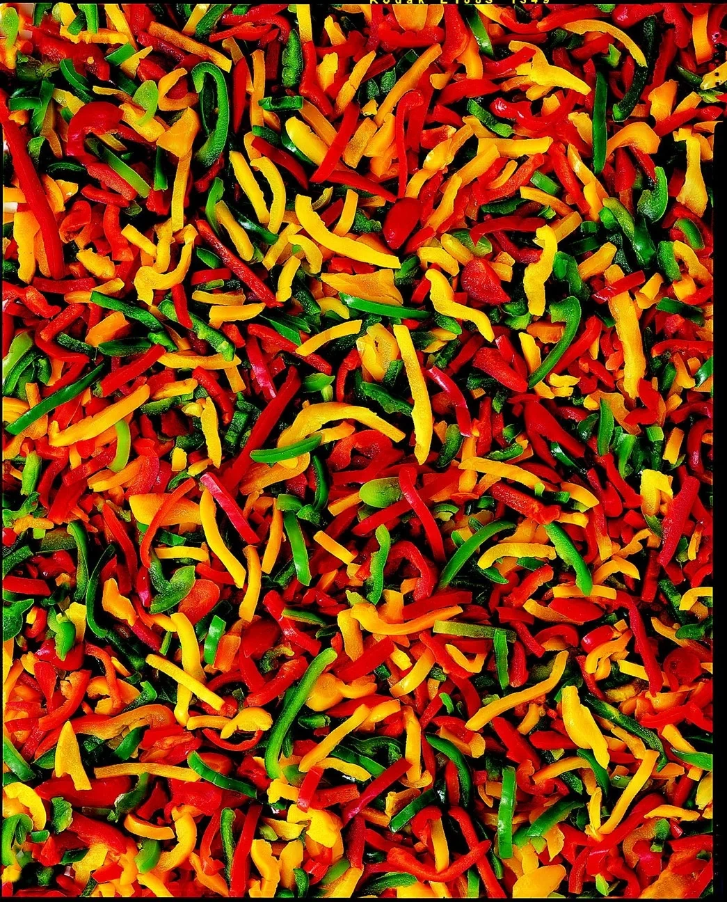 Paprika röd/grön/gul strimlad