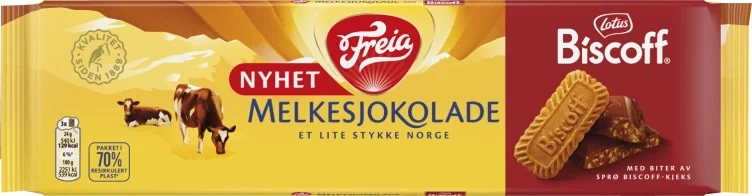 Melkesjokolade Biscoff 190g Freia