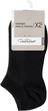 Wool Anklesocks X2 Black 41-45 pr