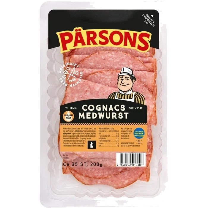 Cognacsmedwurst Tunna Skivor 200g Pärsons