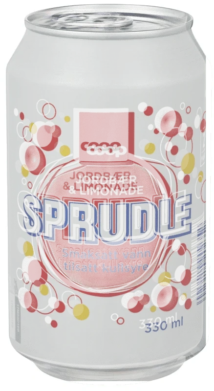 Coop Sprudle Jordbær/Sitron 0,33l