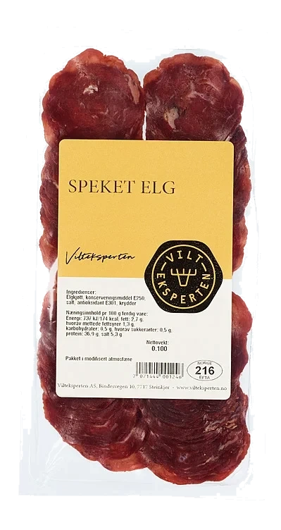 Speket elg skåret  100g