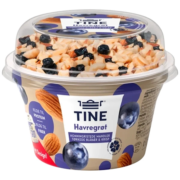 Havregrøt Mandel/Blåbær 170g Tine