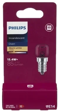 Philips Spesialpære Halogen T22 15.4w E14 230-240v Ovnspære Klar