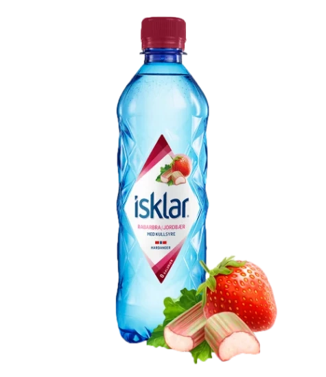 Isklar Rabarbra/Jordbær m/Kullsyre 460ml