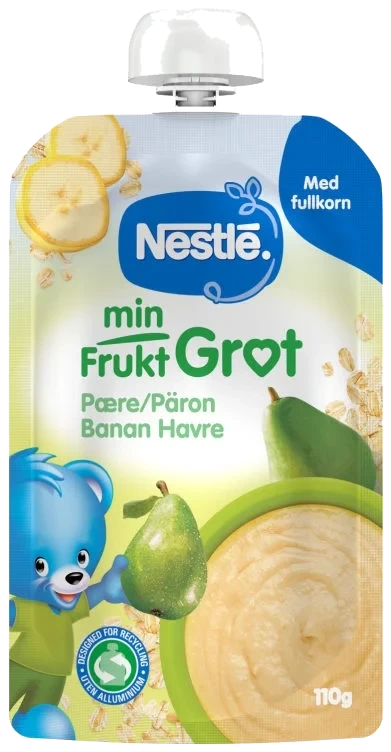 Min Fruktgrøt Pære&Banan 6mnd 110g Nestle