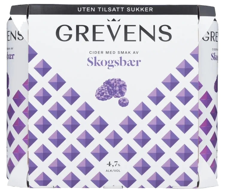 Grevens Cider Skogsbær u/Sukker 0,5lx6 boks
