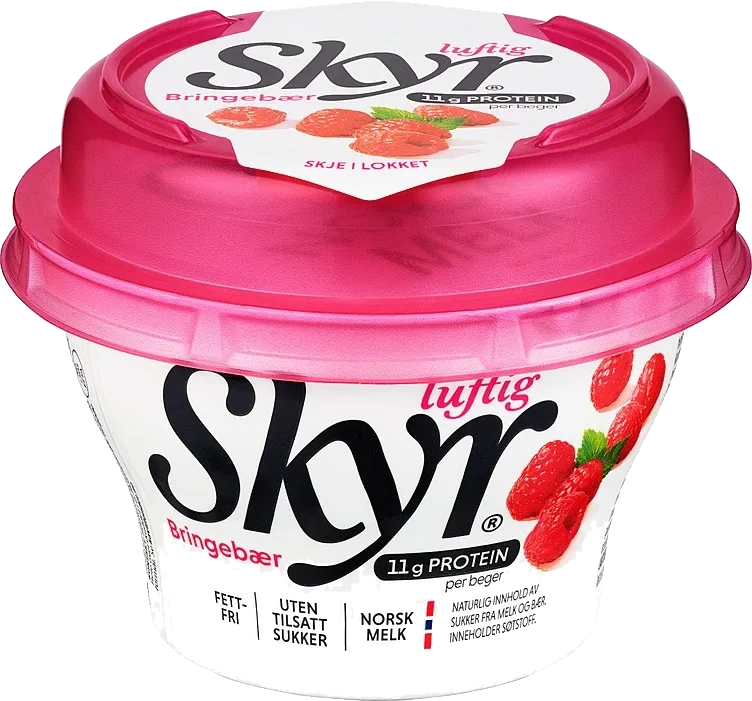 Skyr luftig bringebær beg   130g