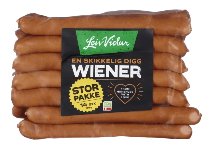 Wienerpølser 14stk 770g Leiv Vidar