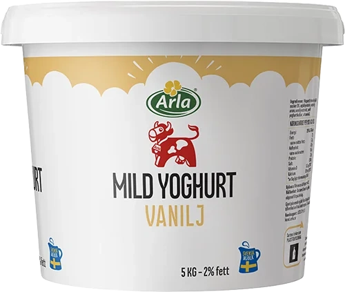 Mild yogurt vanilj 2% hink