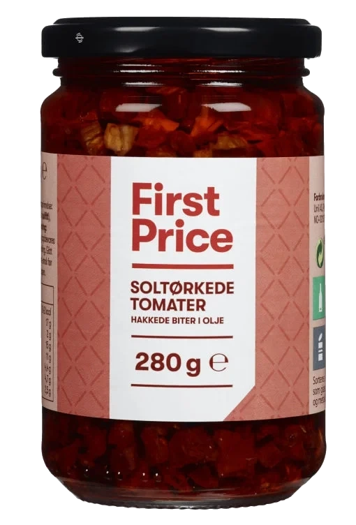 Tomater Soltørkede Hakkede 280g First Price
