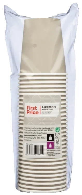 Pappbeger 17,5cl 30stk First Price