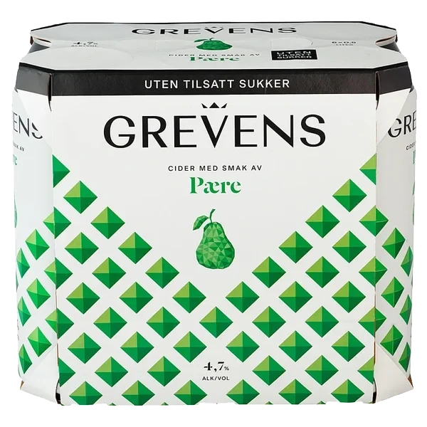 Grevens Cider Pære U/sukker 0,5lx6 Bx
