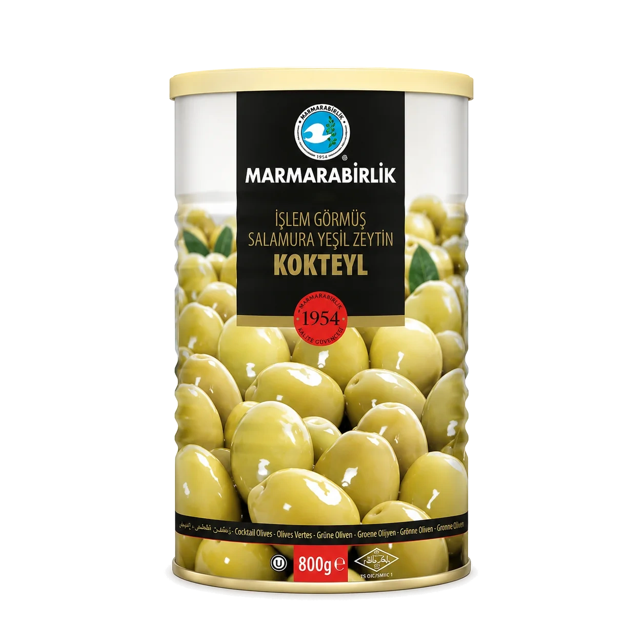 Marmarabirlik Grønne Oliven Koktel 800g