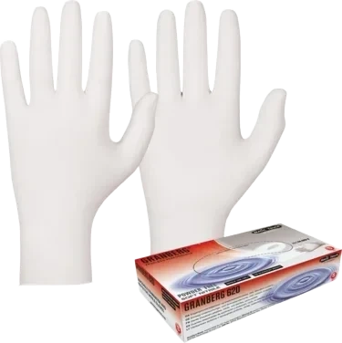 Engangshanske nitril hvit s   100stk